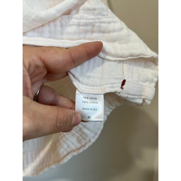 Xirena Hemingway Gauze Henley Long Sleeve Lightweight Cotton Top Pink M - Picture 4 of 6